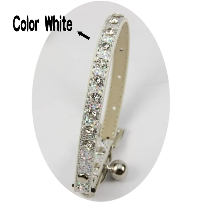 

(1 piece/lot) fashion brand Colorful Pink Blue White Size M Rhinestone cat collar nylon princess cat collar for cats