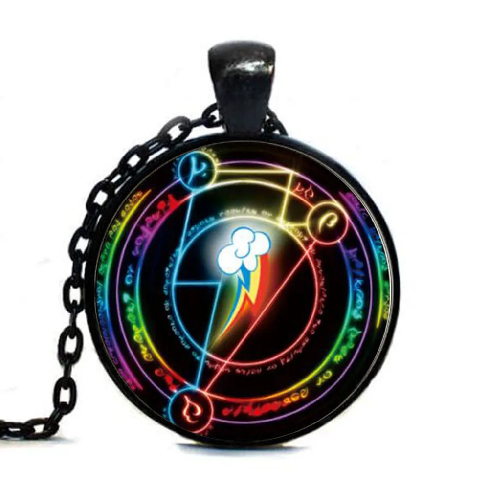 Rainbow Dash Arcane Circle Волшебная стеклянная купольная бирка с кабоoch | Украшения и