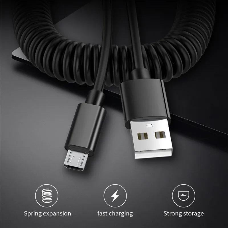 usb type c cable fast charging type c cable for samsung s9 s10 huawei p30 pro lite micro usb car charger cable usb c spring cord free global shipping