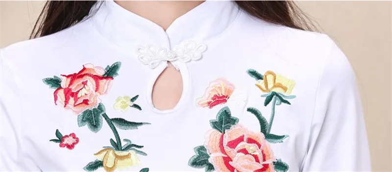 Весенне-осенняя женская футболка с вышивкой Blusas с длинным рукавом 5XL размера плюс качественные топы, женские хлопковые футболки
