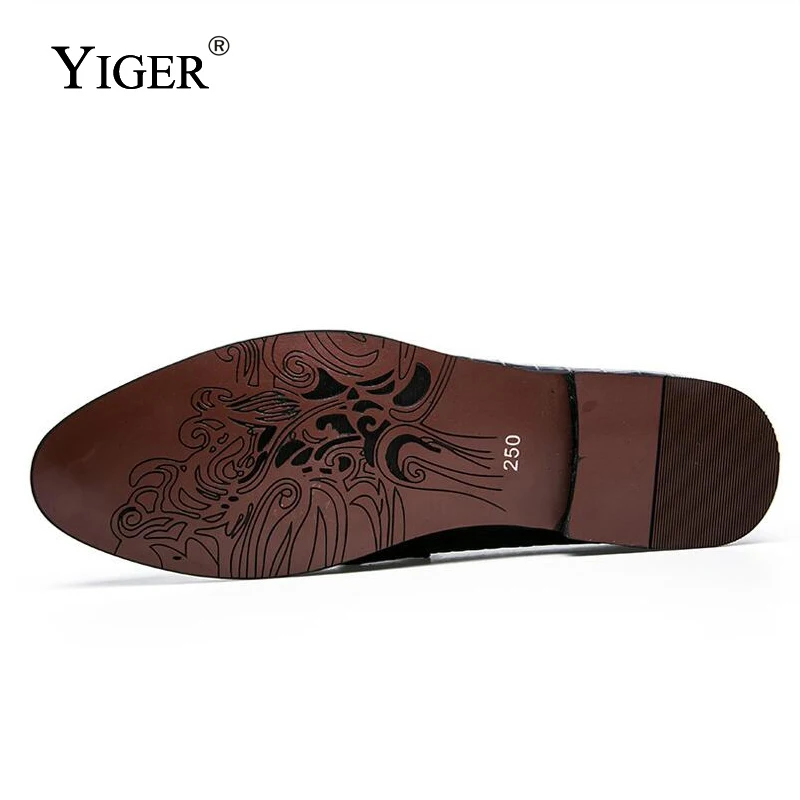 YIGER/Новые мужские лоферы из натуральной кожи большие размеры 38-47 свадебные туфли