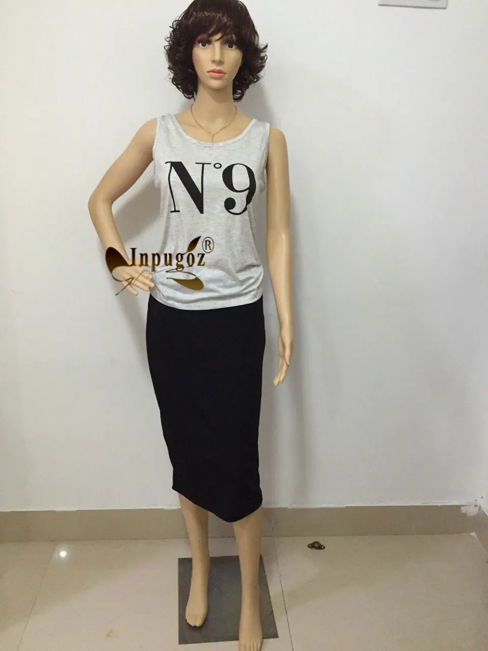 Женский комплект из 2 предметов: топ на бретельках с юбкой сексуальное облегающее