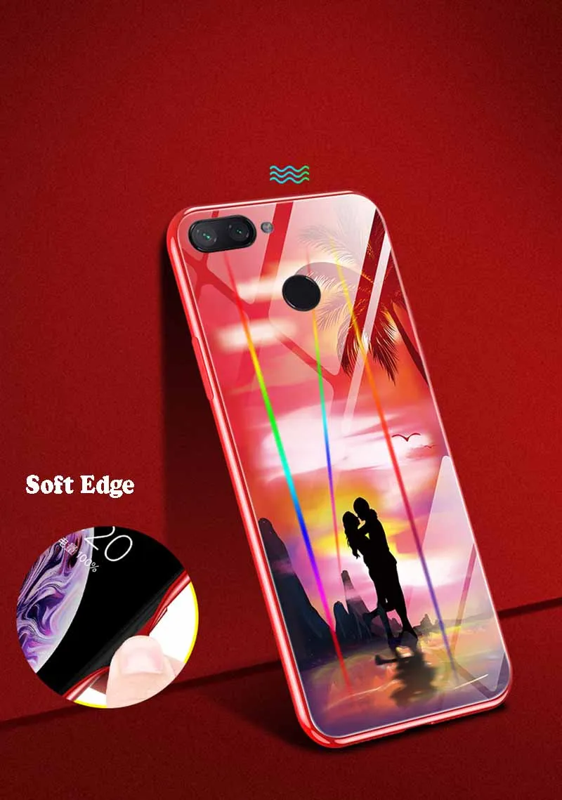 Модные Lu mi nous закаленное Стекло Крышка для Xiaomi 8 Lite A2 ночной Светильник
