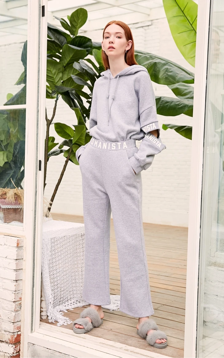 Vero Moda Весна и Лето Письмо печати утолщенные пижамные брюки | 3184R2502