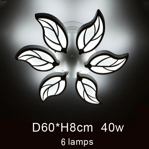 6 lamps 40w Пульт дистанционного управления диммерный светодиод для потолка лампы для гостиной спальни deckenleuchten современные светодиодные Потолочные светильники Светильник - Цвет корпуса: 6 lamps 40w