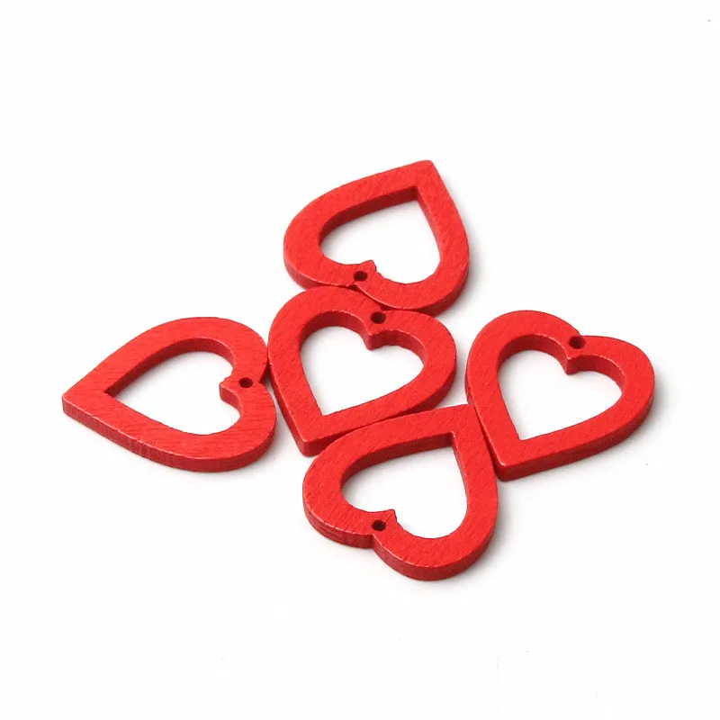 Разноцветные серьги подвески в форме сердца DIY из натурального дерева Подвески