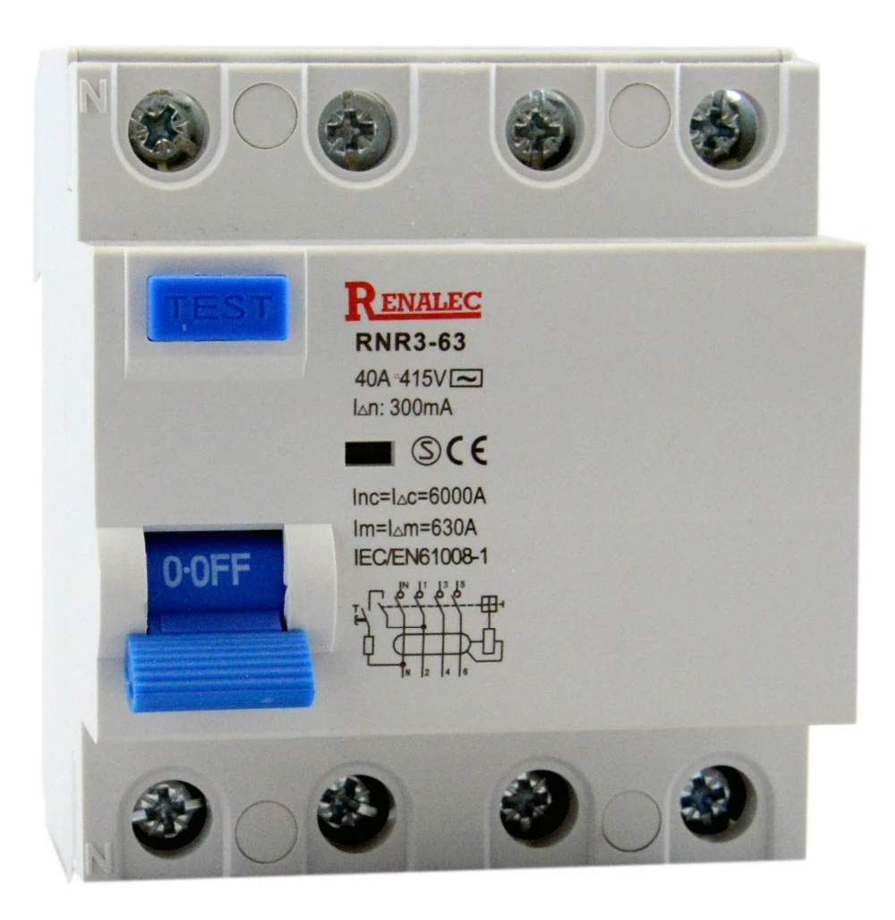 RCCB RNR3 63 3P + N 6KA электронный Тип переменного тока автоматический выключатель