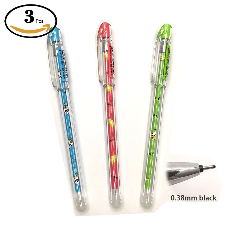 0.38mm black 3pc Стираемая гелевая ручка 0,5 мм 0,35 мм ручка поставки шариковые ручки гладкие линии до конца страницы Волшебная нейтральная ручка для письма - Цвет: 0.38mm black 3pc