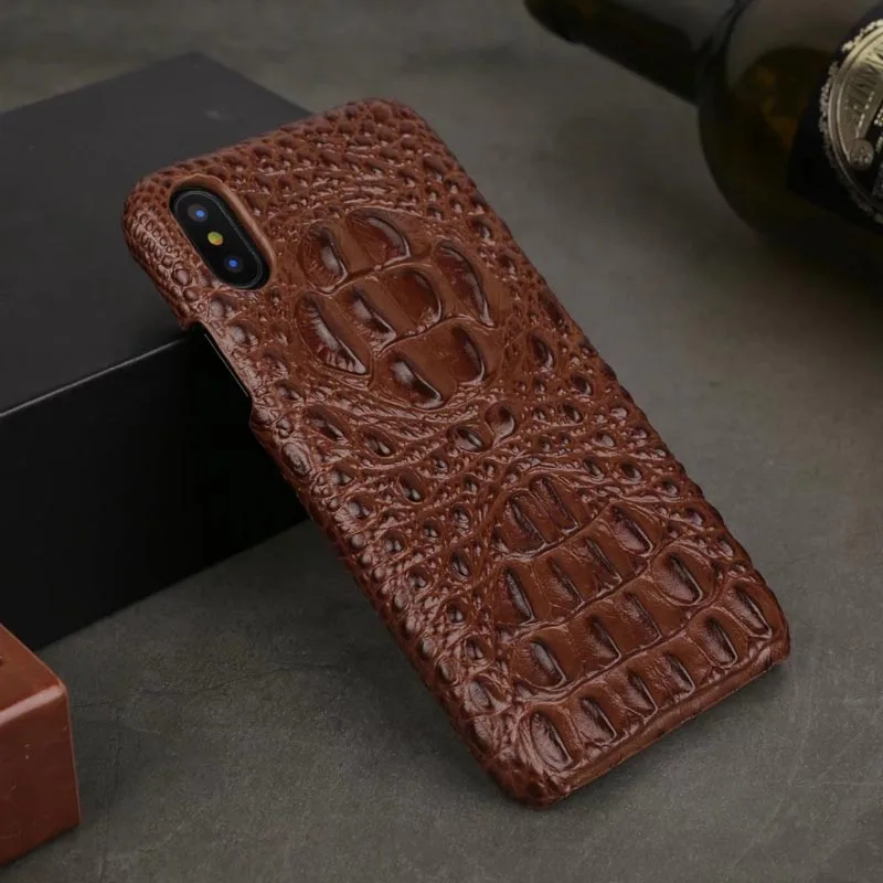 Высокое качество Роскошный головы крокодила Подлинная Кожаный чехол для iPhone х