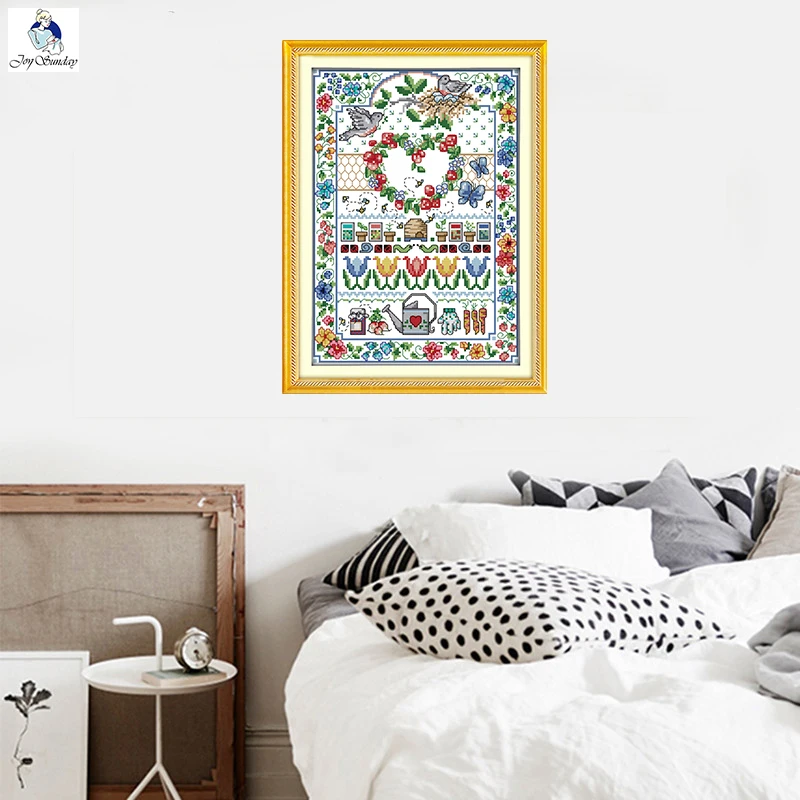 Набор для вышивки крестиком JoySunday фрукты любовь птица цветочный горшок 14CT11CT