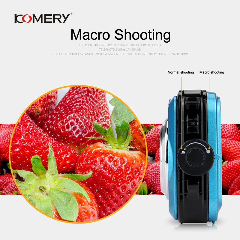 KOMERY оригинальная двухэкранная цифровая Водонепроницаемая камера/видеокамера