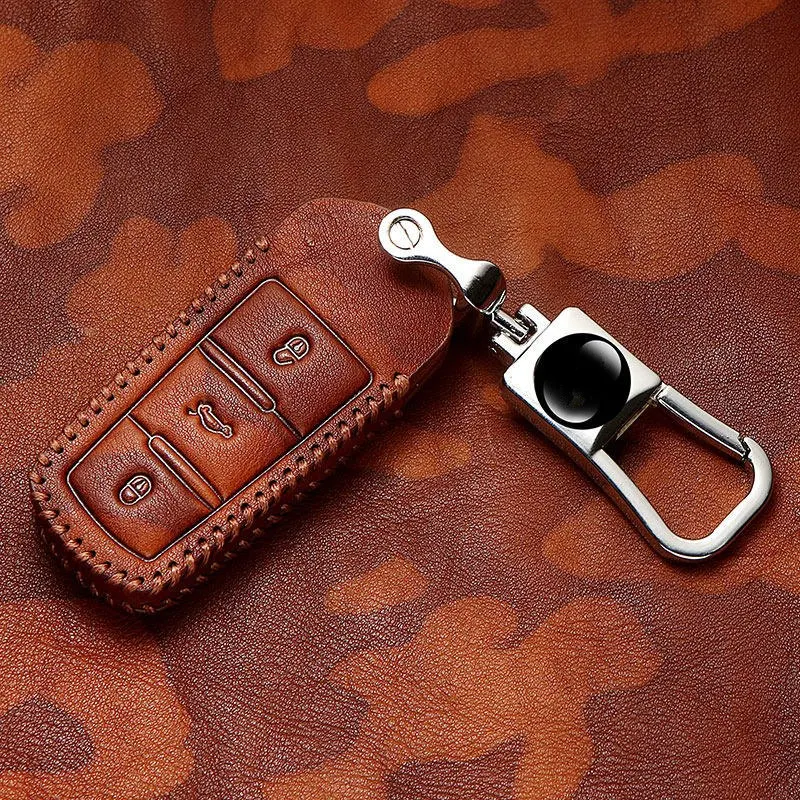 2019 износостойкий винтажный верхний слой кожаный чехол для ключей Новый VW Passat Lavida