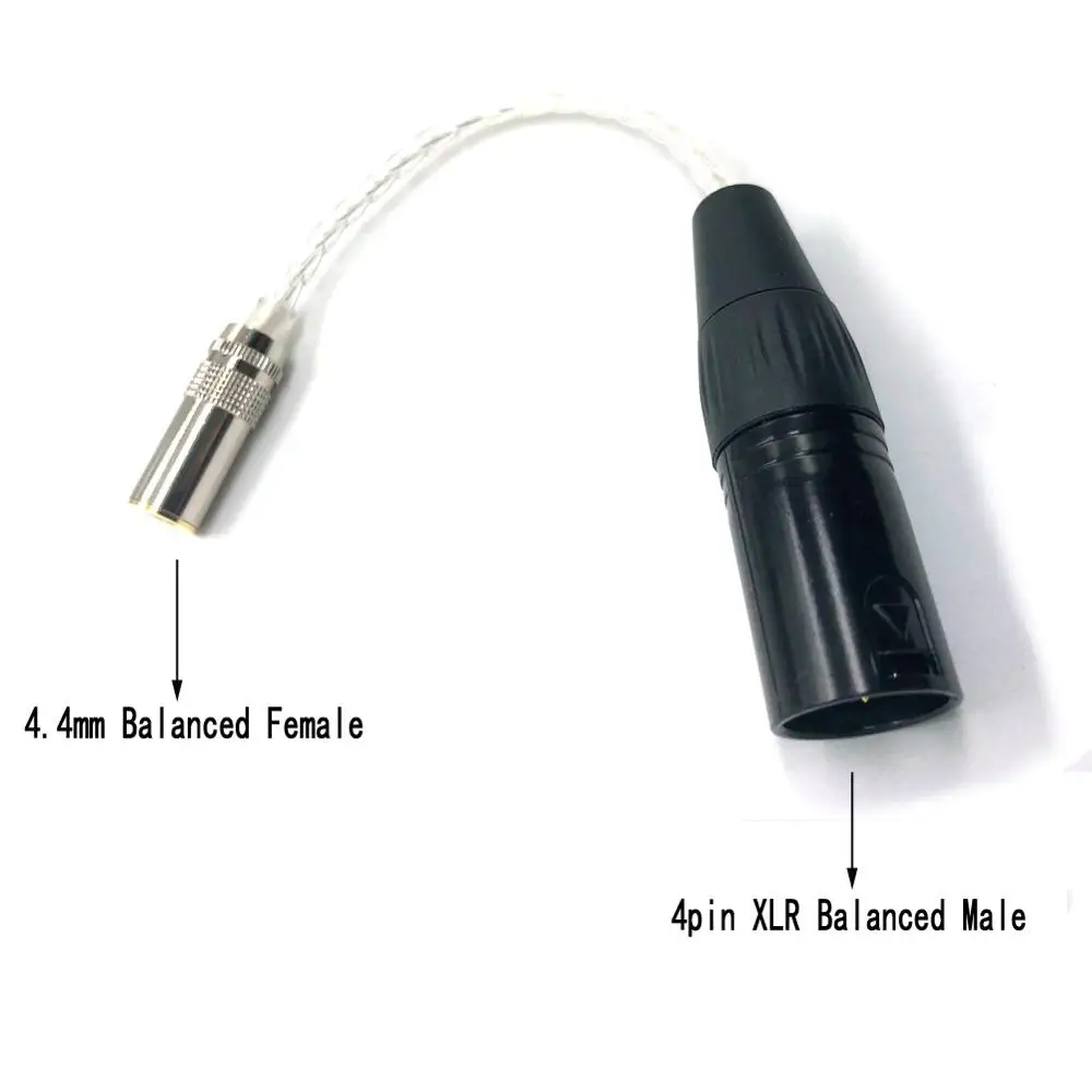 Free Shipping Haldane 8Cores 7N OCC Silver Palted 4Pin Balanced XLR Male to 4.4mm Female Audio Adapter Cable |
