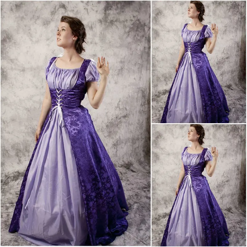 История! изготовленные по заказу синие винтажные костюмы Ренессанс платье