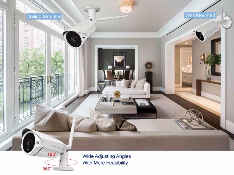 Беспроводная система видеонаблюдения 4CH 1080P lcd NVR 2.0MP наружная Аудио CCTV Wifi камера система видеонаблюдения Комплект