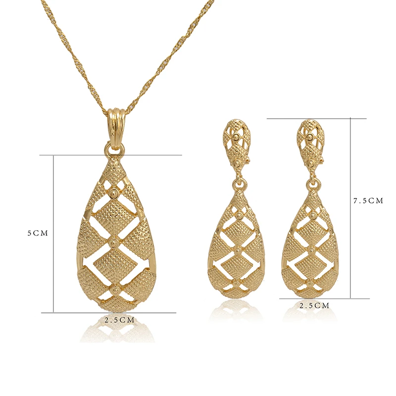 Zuodi 2019 Brand Jewelry Set Wholesale Trendy Gold Earrings Pendant Necklace Sets For Women customer design | Украшения и