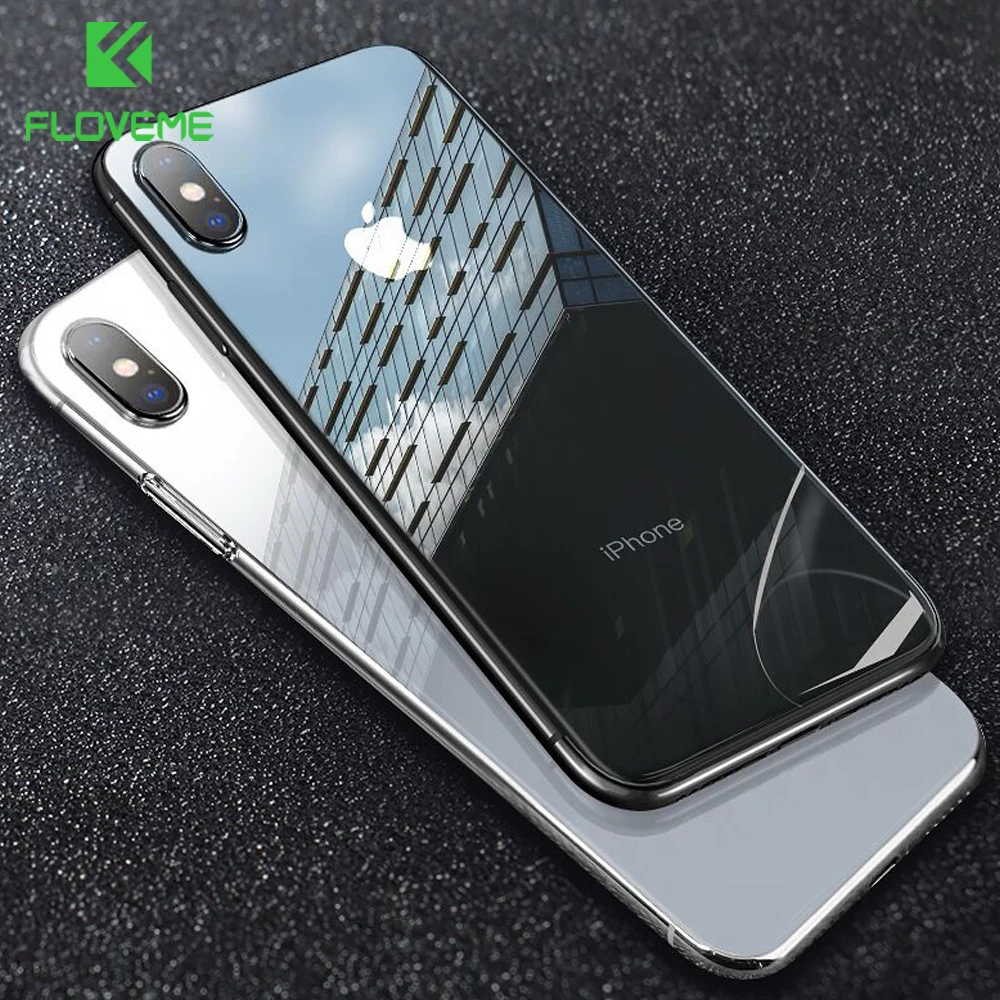Floveme Роскошный покрытие мягкое чехол на айфон 7 8 телефон для iPhone X прозрачный