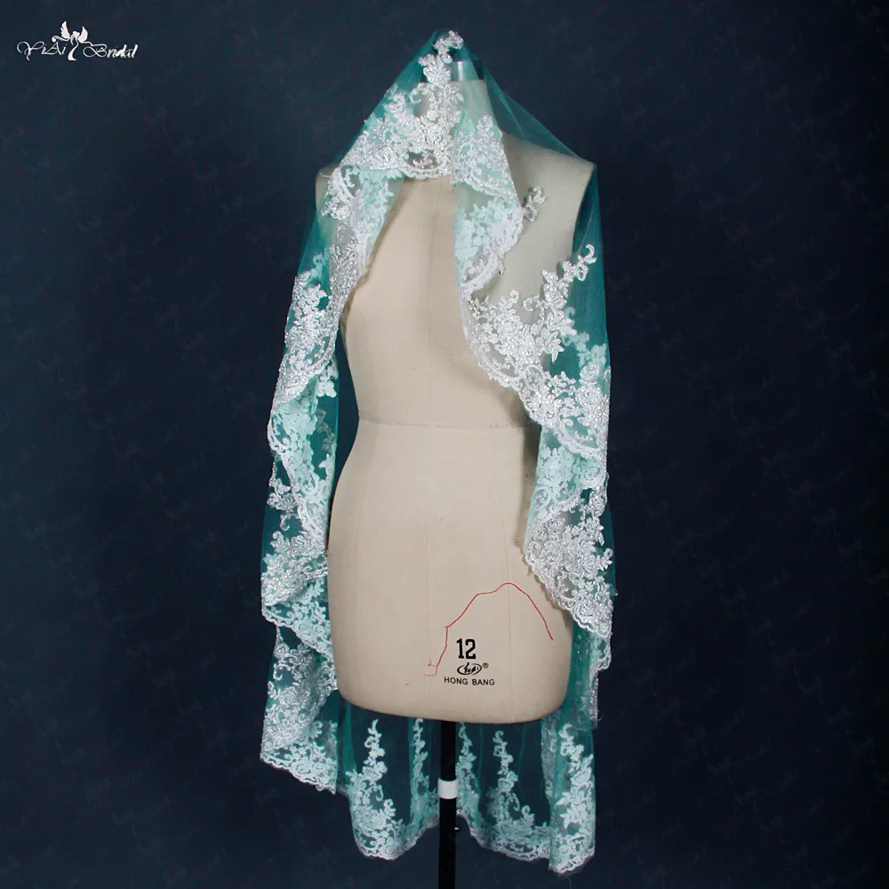 Короткая цветная свадебная фата с кружевными краями RSV4|colored bridal veils|bridal veilveil |