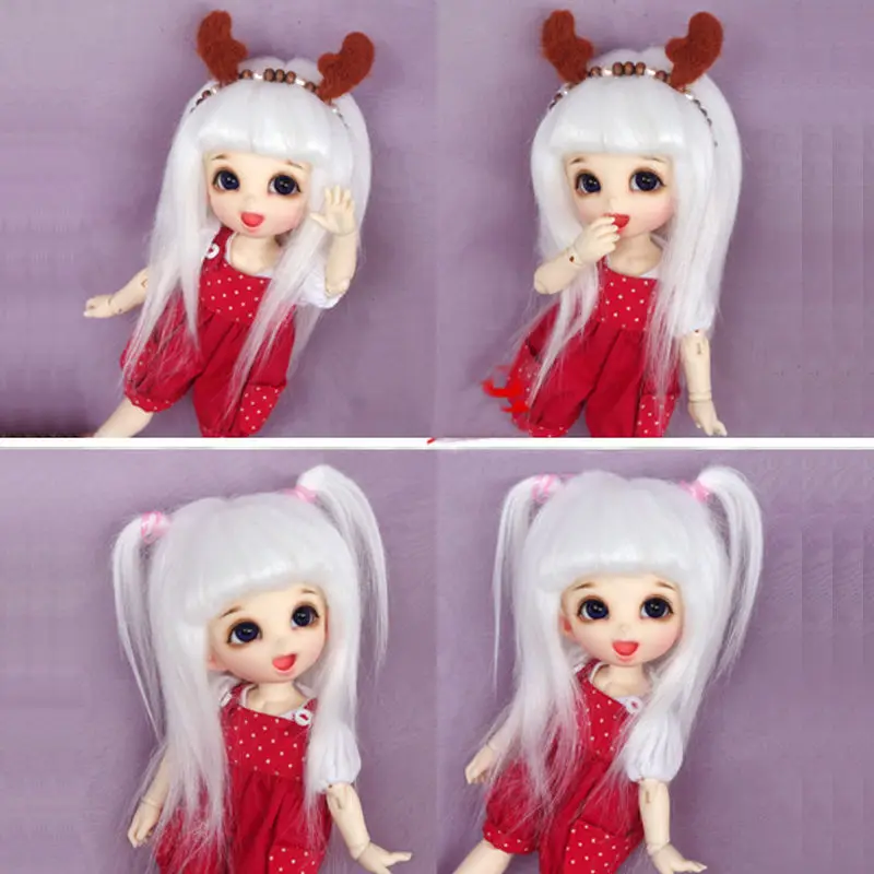 [Wamami] белый длинный шерстяной парик/волосы для 1/8 Pukifee Ae лати BJD Dollfie 14 см
