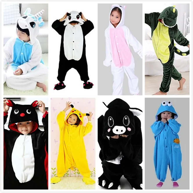 Флисовая Детская Пижама-комбинезон с животными одежда для сна унисекс |