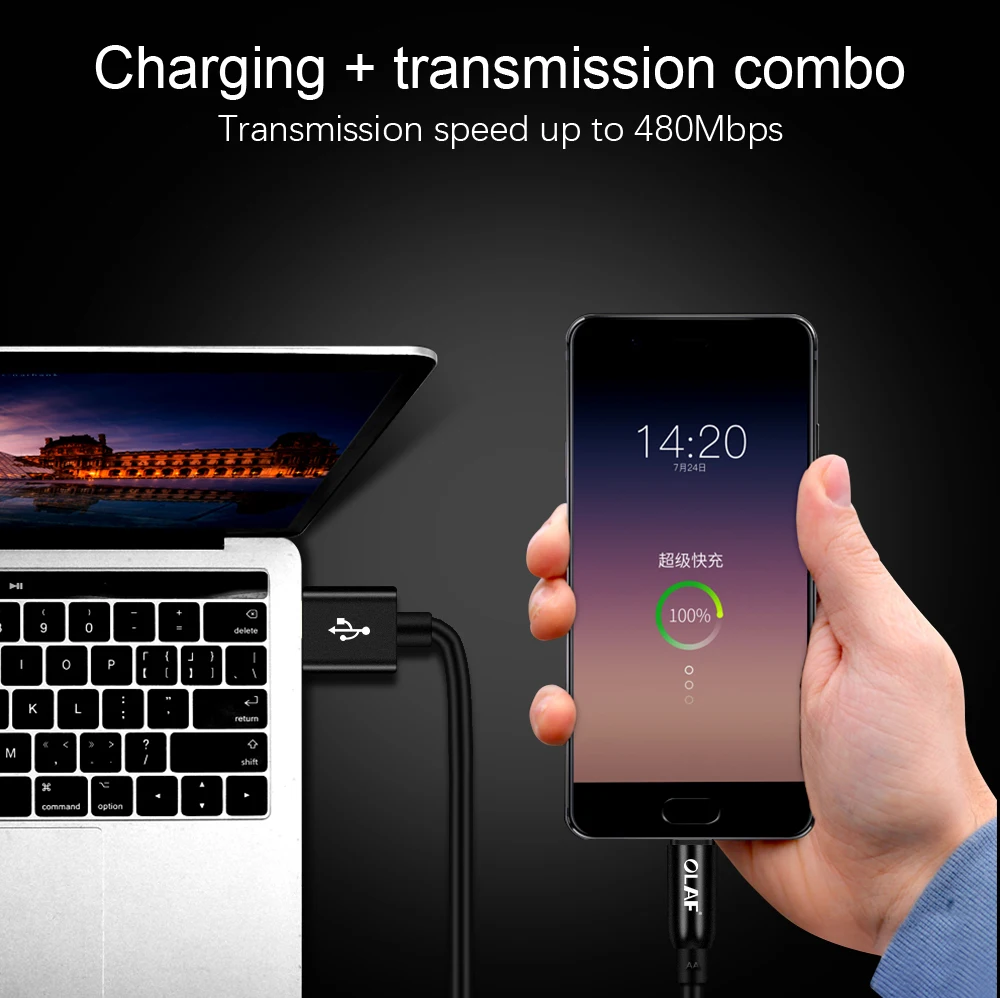 Кабель OLAF для быстрой зарядки Usb Type C Samsung S9 S8 Note 8 9 USB шнур Xiaomi mi Huawei P20 lite pro mate 20 |