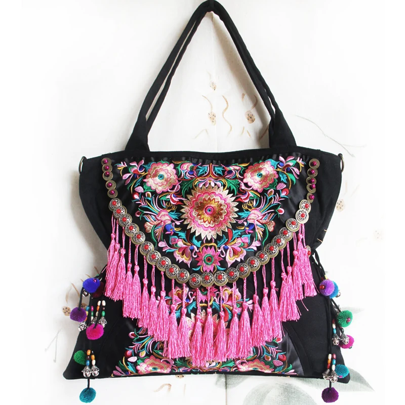 Двусторонняя Китайская Этническая сумка с вышивкой винтажная Hmong известный