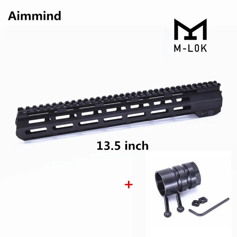 13 5 &quotAR15 Free Float mlok M-LOK Handguard Picatinny Rail Slim Style keymod handguard со стальной бочковой гайкой для