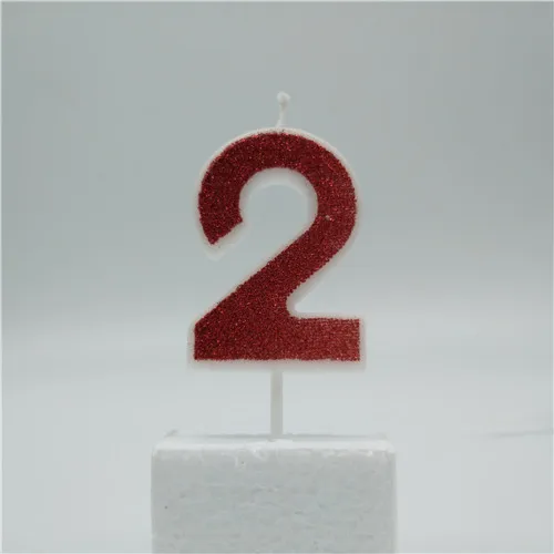 Number 2 Номер, для детей 0, 1 2 3 4 5 6 7 8 9 Творческий красными свечами детей Топпер для торта «С Днем Рождения» свечи для украшения для торта для вечеринки принадлежности - Цвет: Number 2