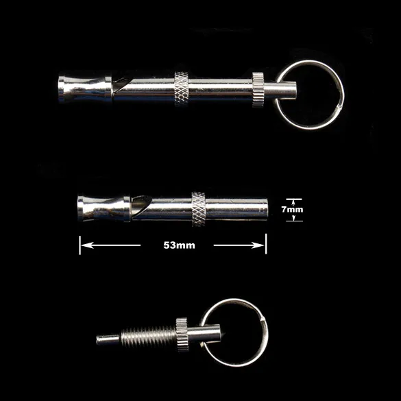 

High Quality Stainless steel Dog Puppy Whistle Ultrasonic Adjustable Sound Key Training for Dog Pet -25