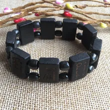 5pcs/pack wood bead bracelet, rosary bracelet with star signature