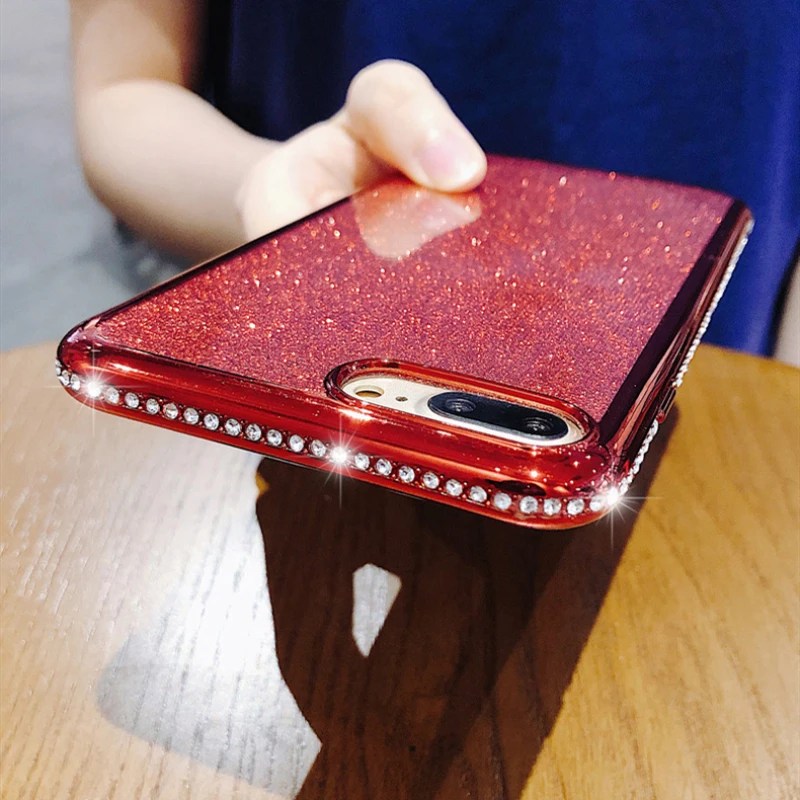 Блестящие стразы, блестящий чехол для телефона iphone X, XR, XS, Max, 11 Pro, Max, мягкий силиконовый чехол со стразами для iphone 6S, 6, 7, 8 Plus, Funda