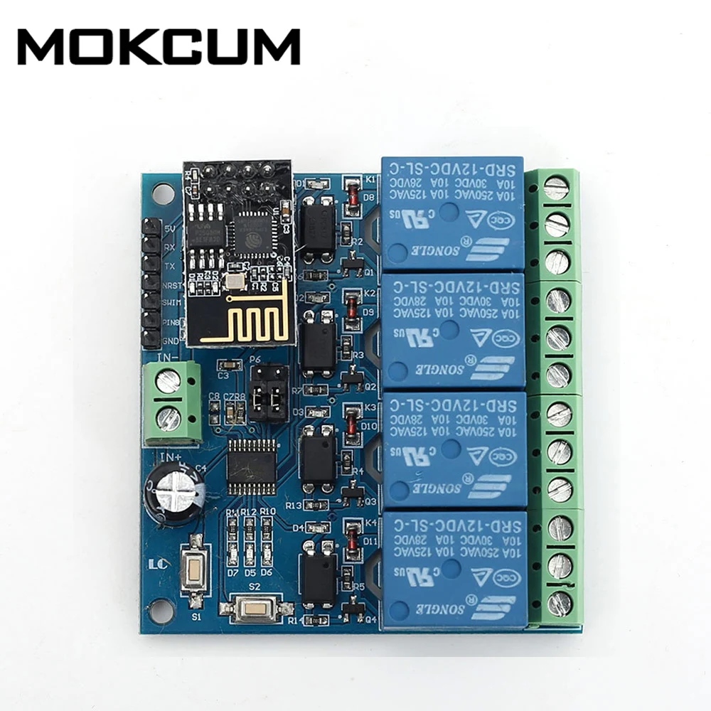 DC 5V& DC12V реле WI-FI 4-Канальный Релейный Модуль IoT Беспроводной передатчик для умного дома 100 метр комплексное проектирование модуль