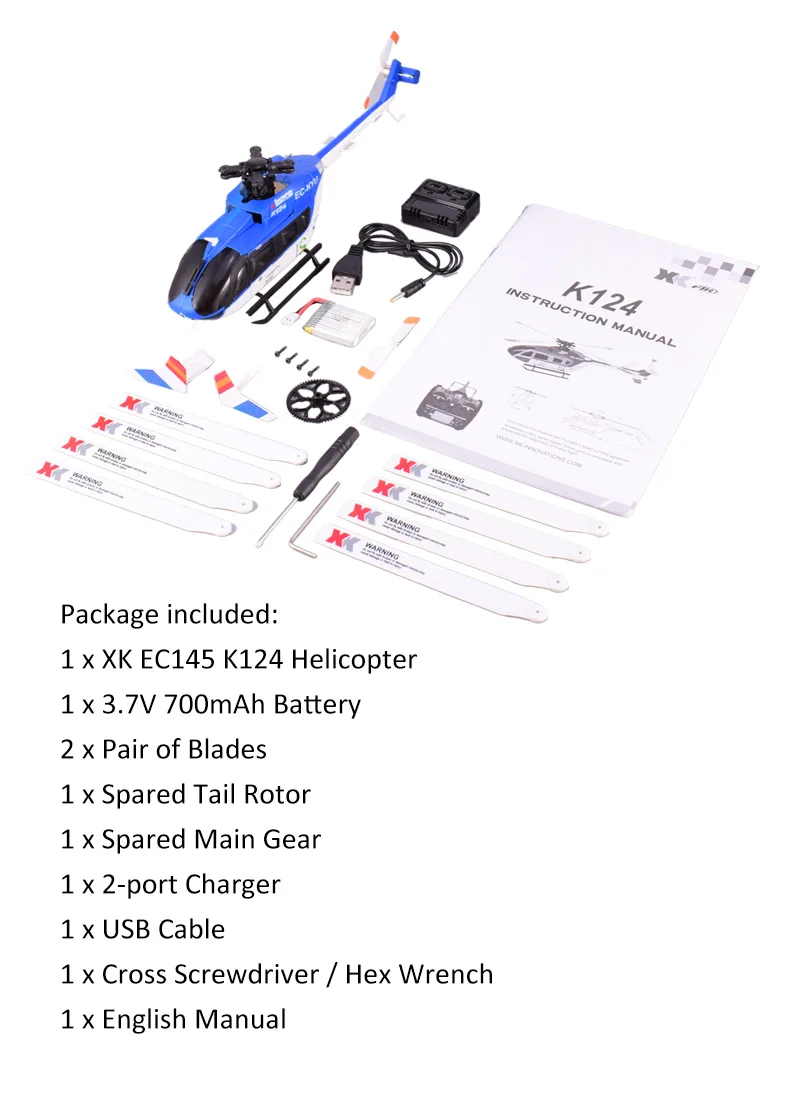 Wltoys XK EC145 K124 6CH 3D 6G система RC игрушка бесщеточный мотор вертолет BNF без передатчика совместим с FUTABA S-FHSS