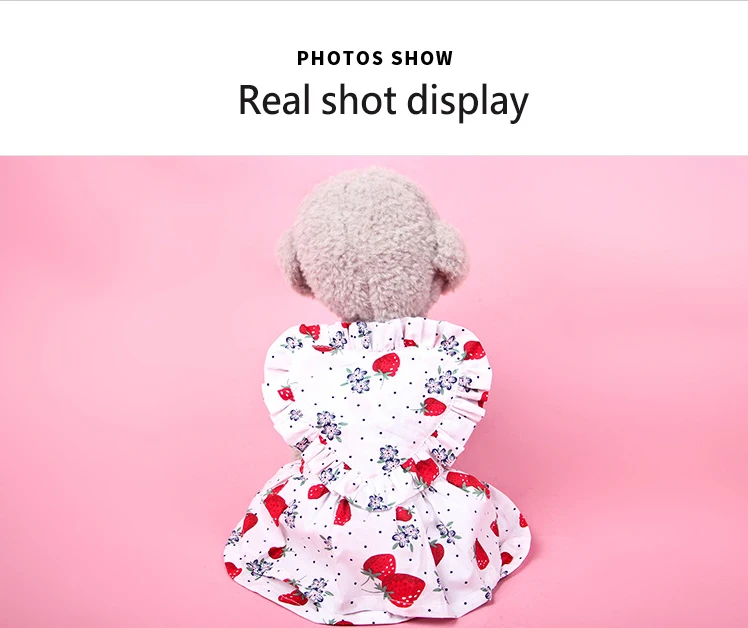 New Spring Summer Pet Clothes Dogs Dresses Fashion Strawberry Prints Puppy Small Dog Dress Skirts Princess Apparel DOGGYZSTYLE