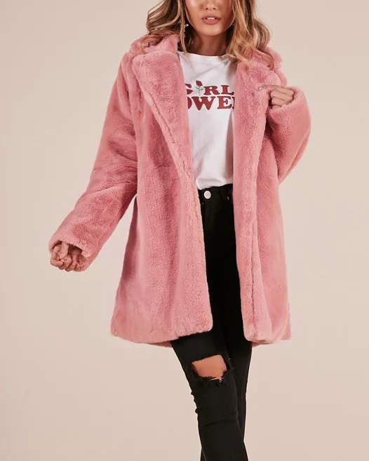 European fashion for women Faux fur coat 2019 Autumn winter warm plush Teddy jacket women Fur coat Large size coat party 1988