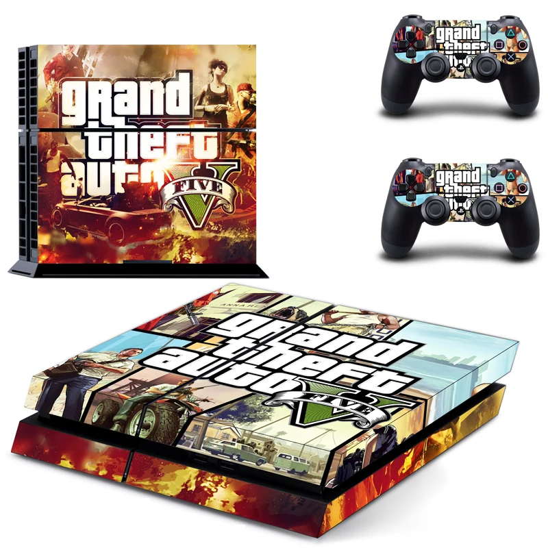 Grand Theft Auto V GTA 5 PS4 наклейка для sony playstation 4 консоль и 2 контроллера PS4 наклейка для кожи виниловая