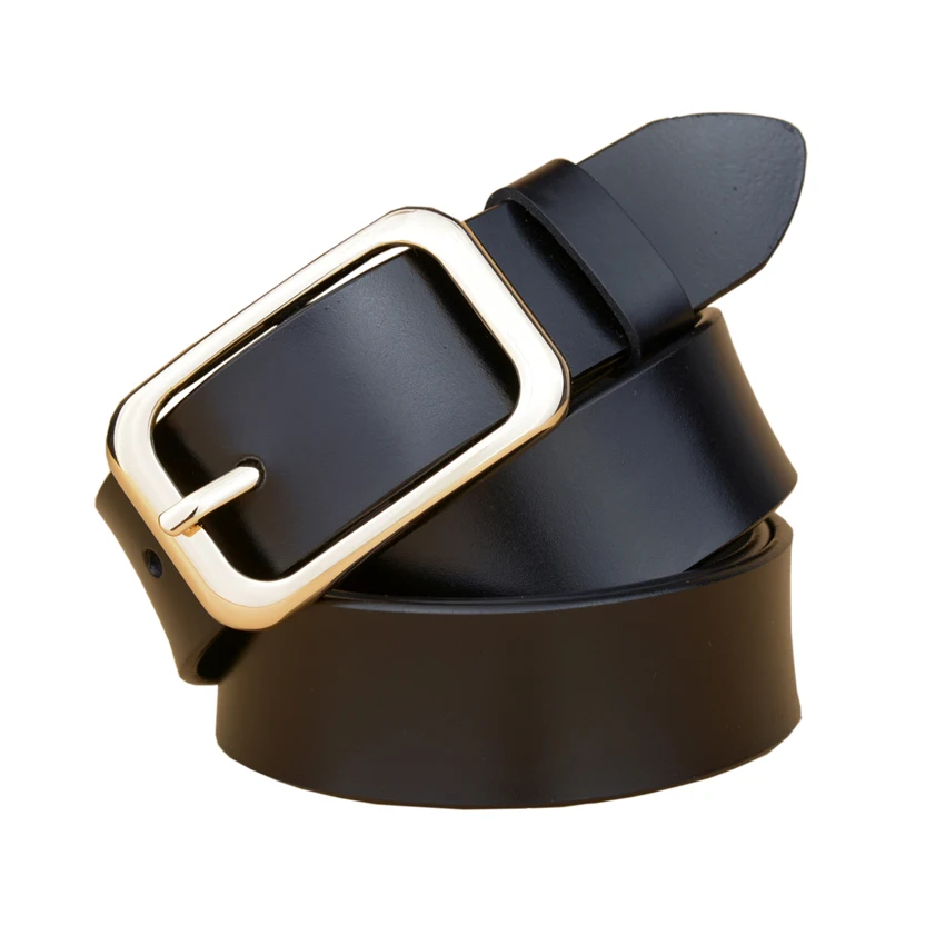 

Brand Designer Belts for Women Cowskin Leather Belts Fashion Luxury Gold Buckle Classic Jeans Pants Black belts for Girls