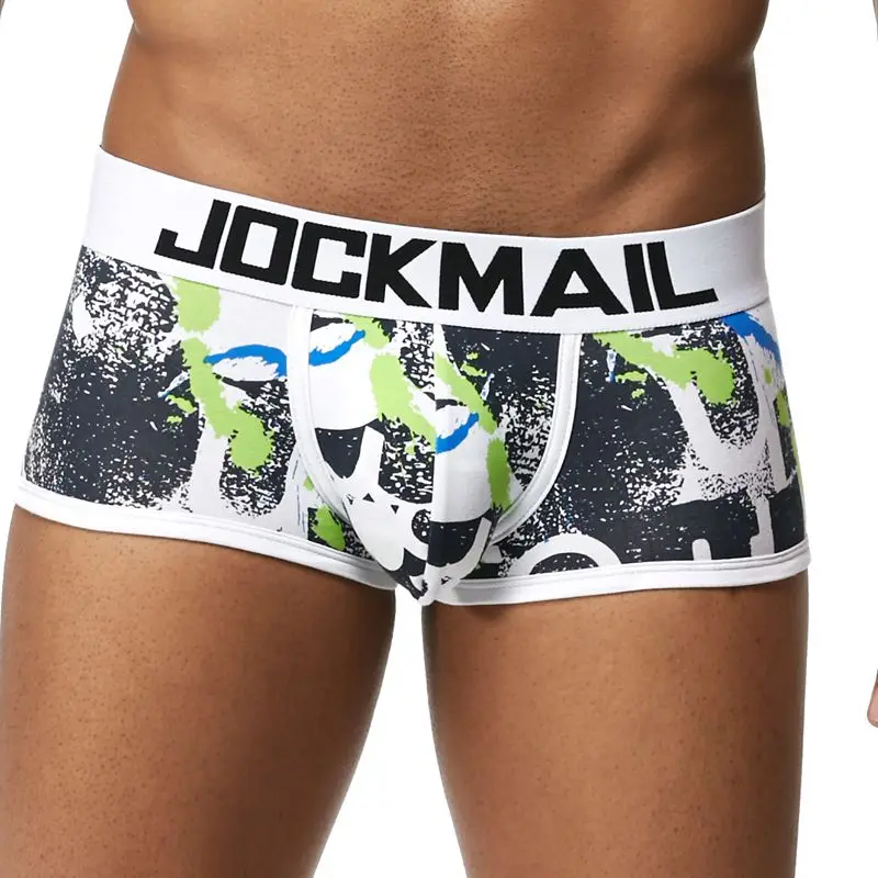 JOCKMAIL, Фирменное Сексуальное мужское нижнее белье, боксеры, трусы, гей, с мешочком для пениса, домашняя одежда для сна, высокое качество, мужское нижнее белье, боксеры, шорты, одежда для сна