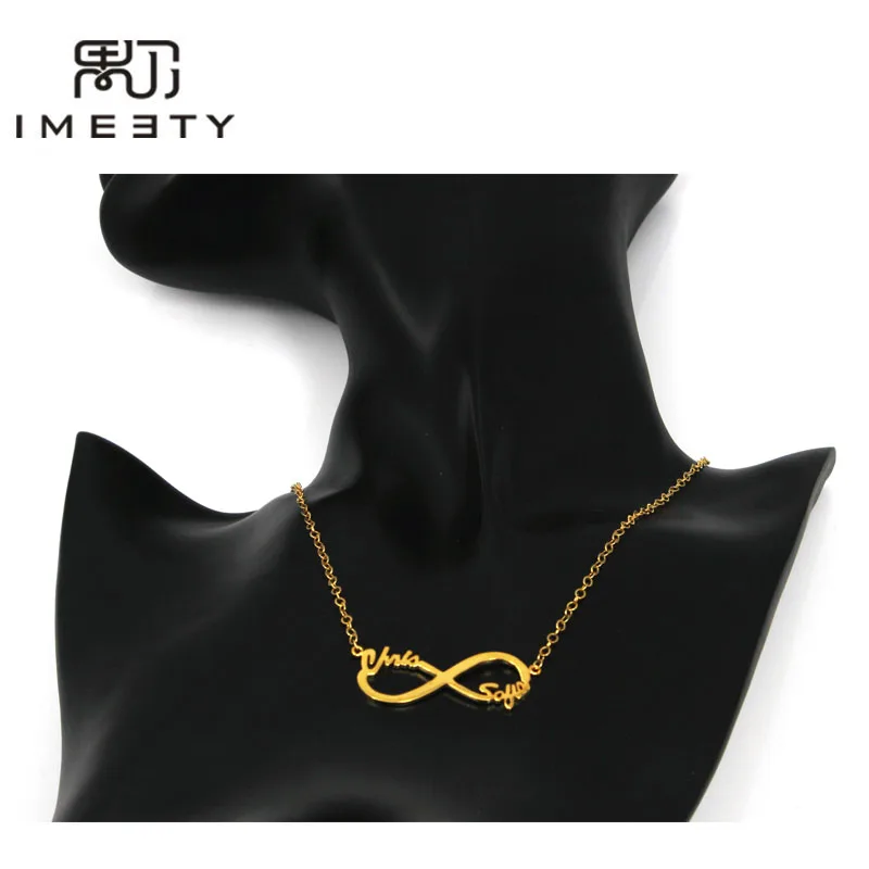 Ожерелье IMEETY с символом бесконечности подвеска двумя именами ожерелье маленьким