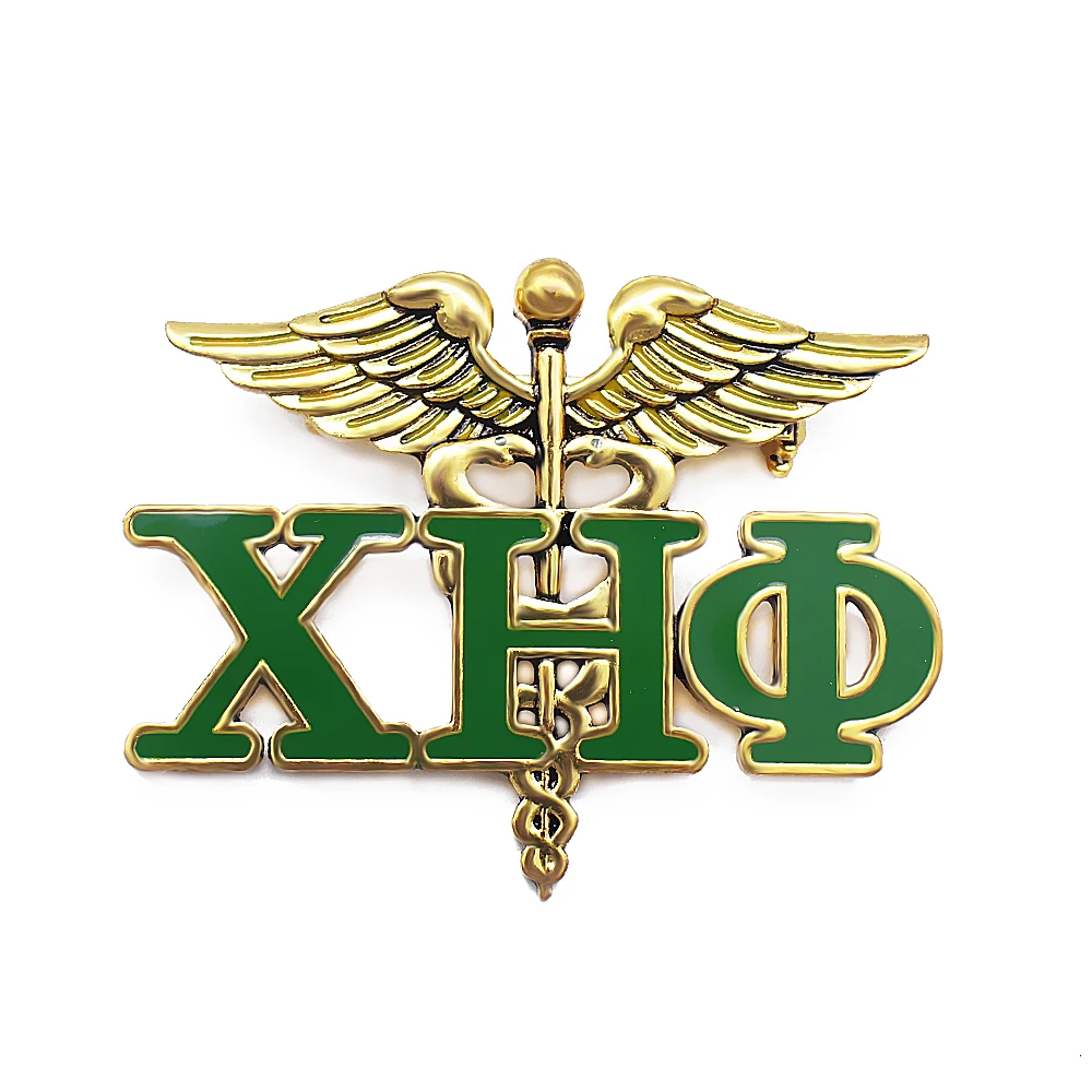 Популярные металлические крылья большого размера XHP Золотая брошь для греческая буква society CHI ETA PHI sorority Ювелирная брошь
