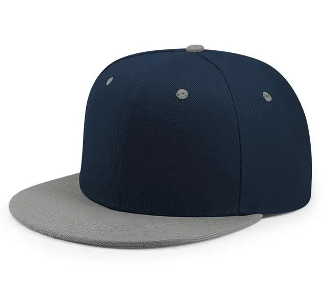 gray navy С фабрики бейсбольная кепка Embroidey дети/Дети кепки в стиле хип-хоп Плоские полями Лоскутная бейсбольная кепка с индивидуальным логотипом взрослые солнцезащитные шапки для мальчика - Цвет: gray navy
