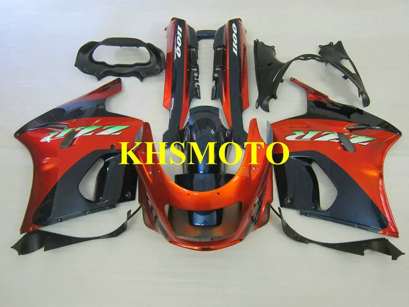 Комплект обтекателей на заказ для KAWASAKI Ninja ZZR1100 93 99 00 01 03 ZZR 1100 ZX11 1993 2001 2003 ABS красный