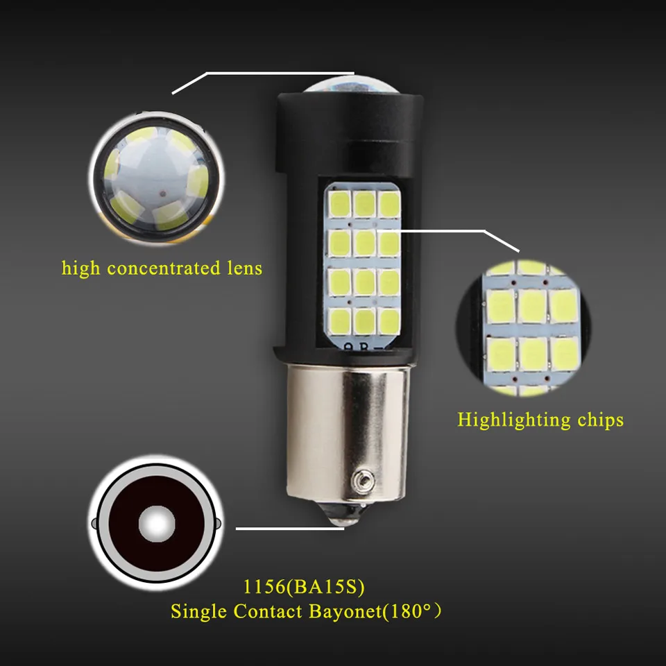 1 шт. стоп сигналы 1156 2835 42SMD Автомобильный светодиодный лампы для передние