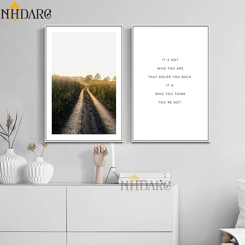 Nordic Posters and Prints Canvas Painting Art Field Trail Quote Wall Pictures for Living Room Bedroom Cuadros Home Decor | Дом и сад