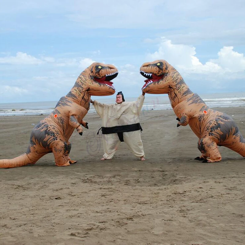 inflatable dinosaur costume adult kids t rex costume blow up fancy dress mascot christmas halloween party costume for men women free global shipping