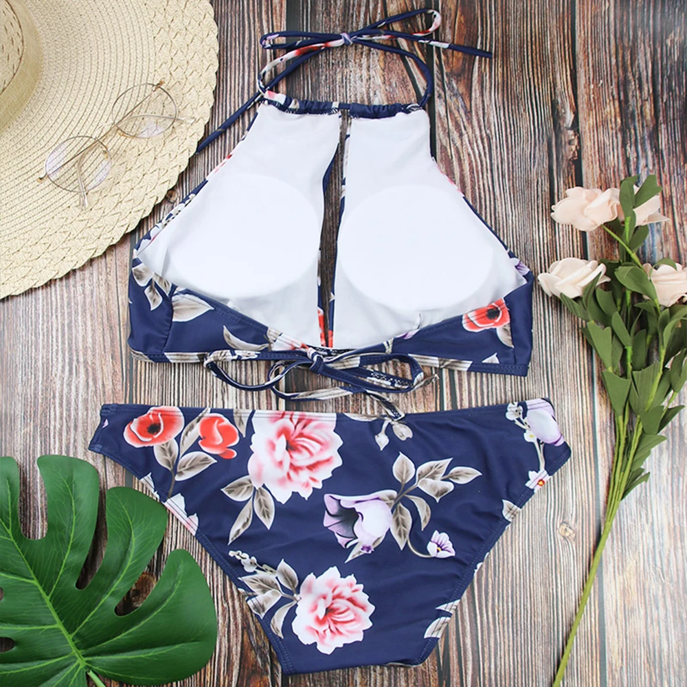 2019 решетки печатные бразильская повязка бикини для женщин Женский купальник