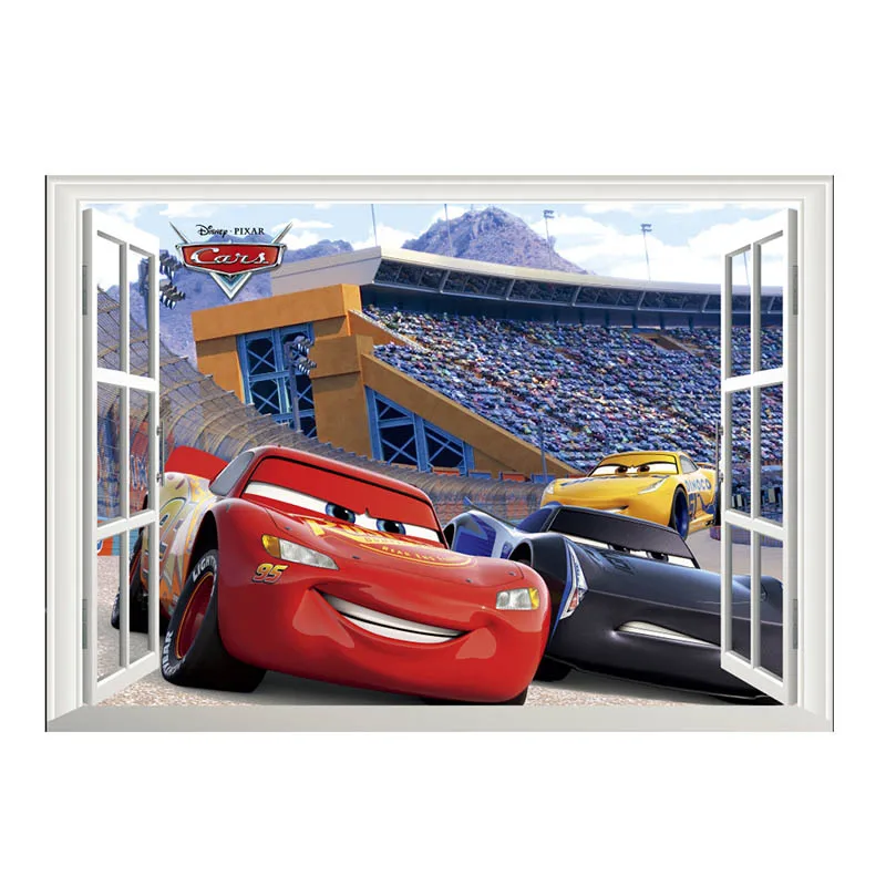 Disney cartoon McQueen Автомобильная наклейка гоночная Автомобильная наклейка с окном - Цвет: 1