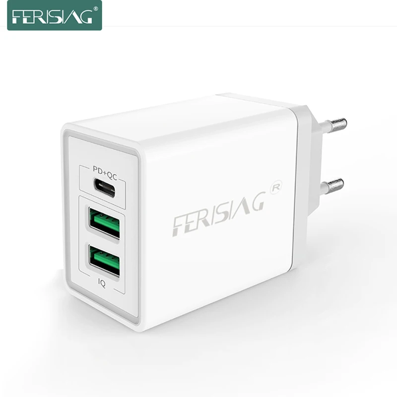Быстрое зарядное устройство USB Type C PD + QC3.0 QC4.0 30 Вт ЕС/США быстрая зарядка для