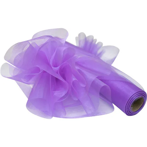 Purple 26 м X 29 см органза рулон ткани Свадебная вечеринка Декоративный стул банты настольная дорожка створки украшения мероприятий - Цвет: Purple