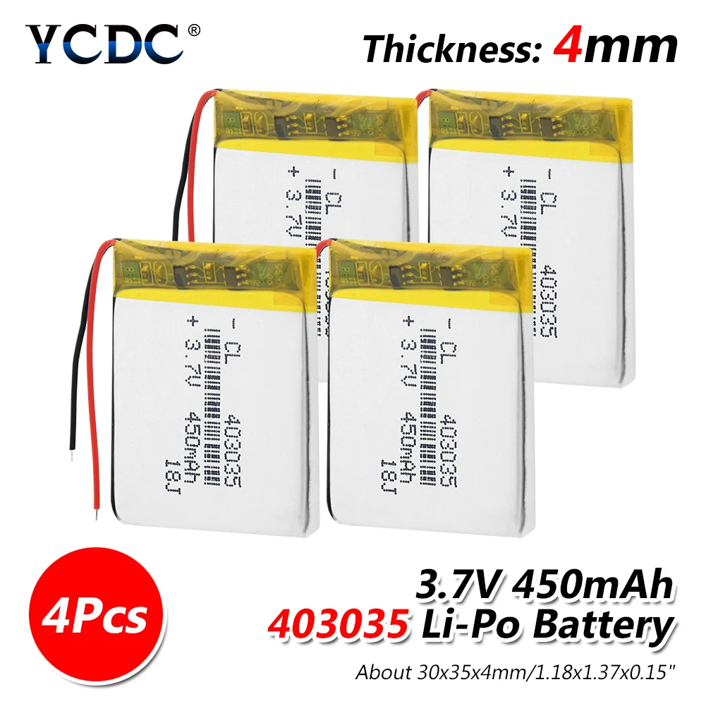 1/2/4x высокое качество 3,7 V Перезаряжаемые 403035 литий ионный Батарея 35x30x4 мм литий-полимерный литий-полимерные батареи для Mp3 Mp4 Gps часы - Цвет: 4 pieces